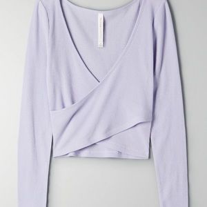NWOT Aritzia Ariane Long Sleeve Cross Front Purple